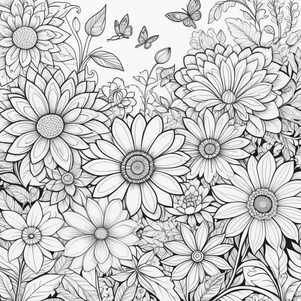 Coloring pages of beautiful flowers to print