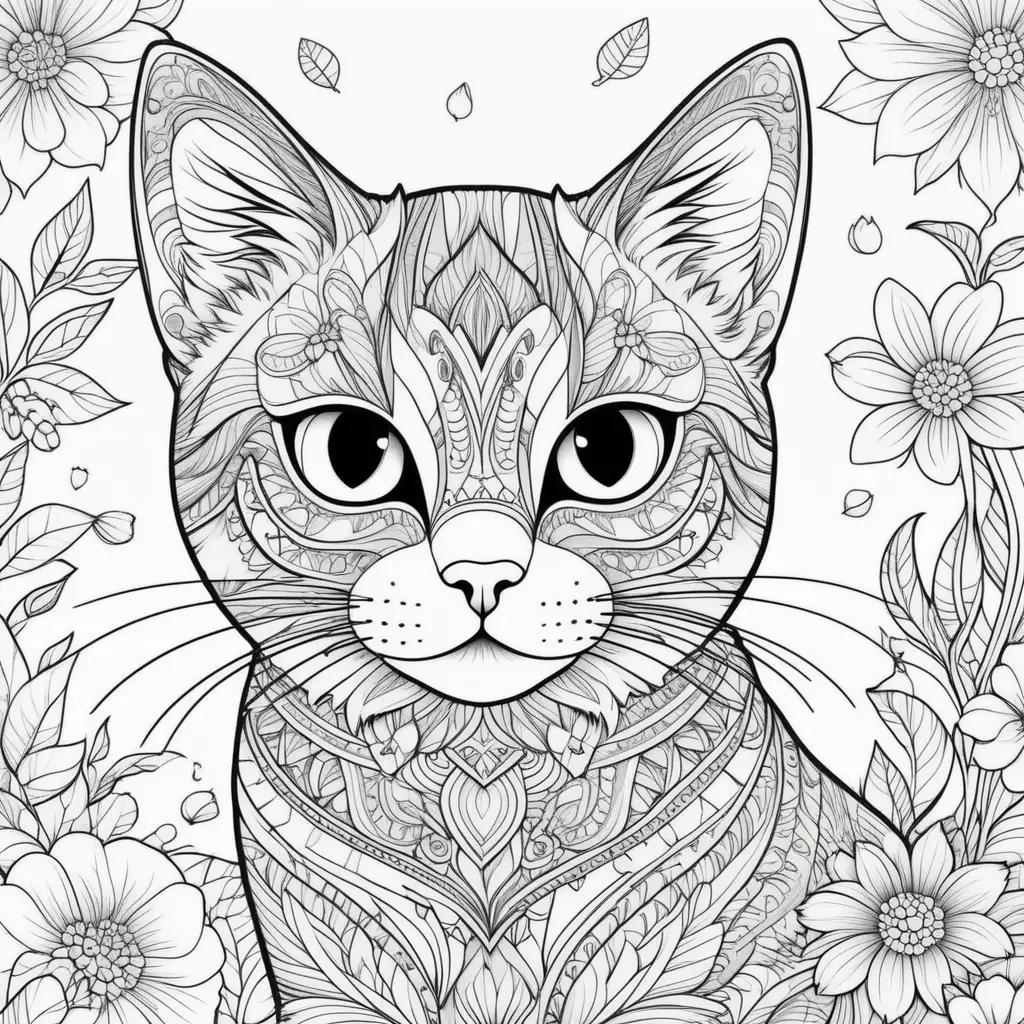 Coloring pages of cats with unique designs