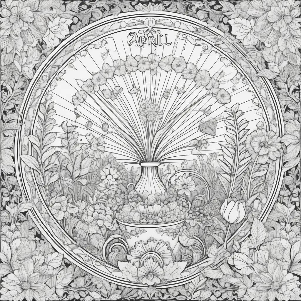 Coloring pages of flowers for April