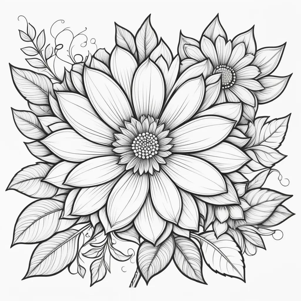 Coloring pages of flowers for kids and adults