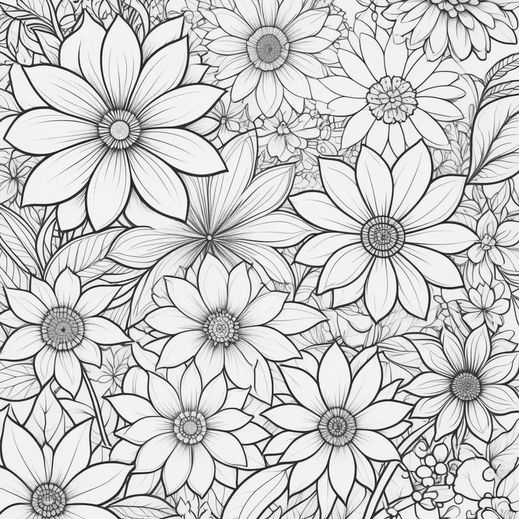 Coloring pages with beautiful flowers