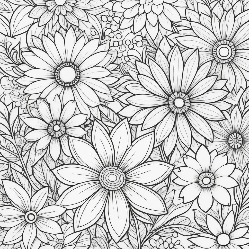 Coloring pages with flowers are available to print