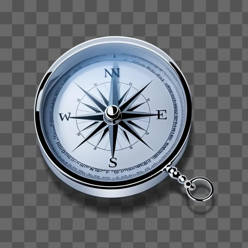 Compass with transparent background on a grey surface