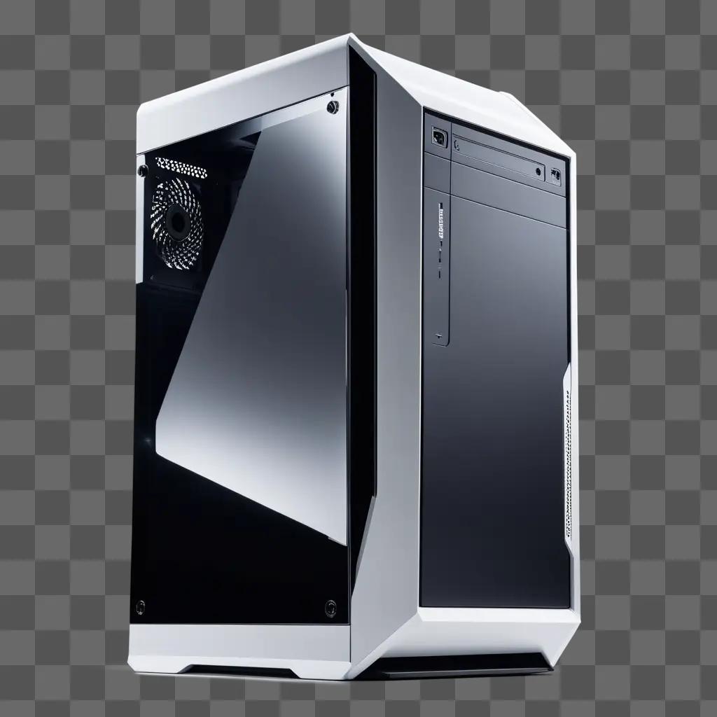 Computer case with black and white side panel