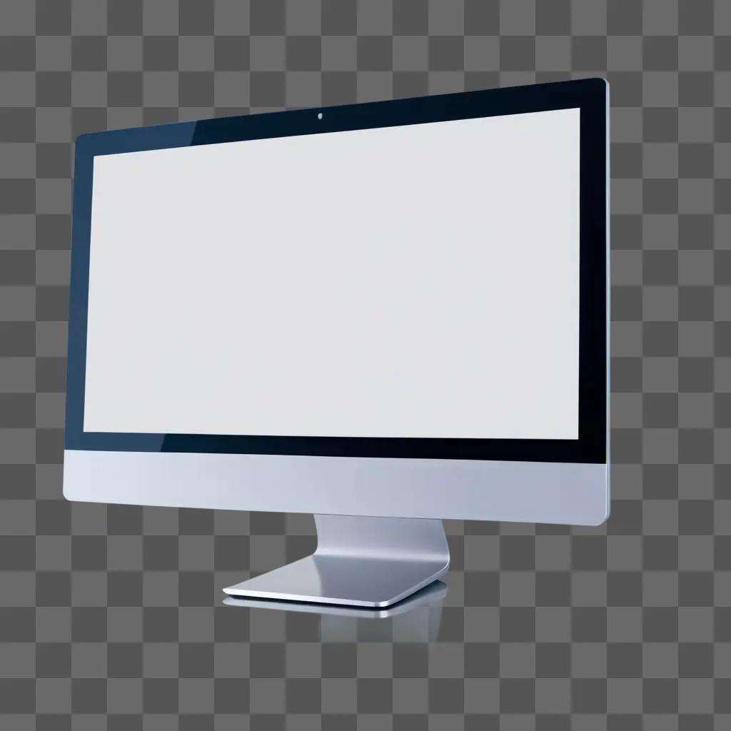 Computer monitor with a transparent screen on a gray background