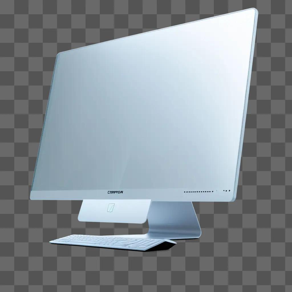 Computer screen with transparent keyboard and monitor