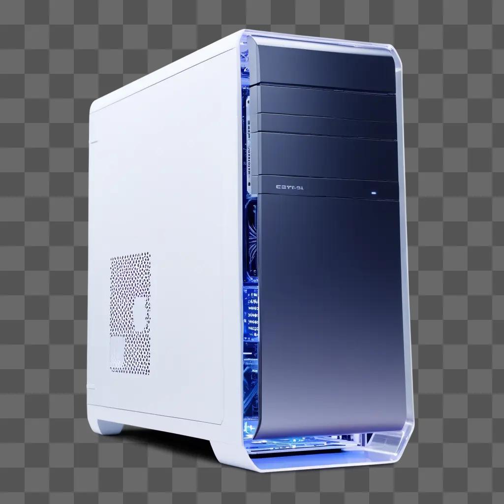 Computer transparent case with blue light