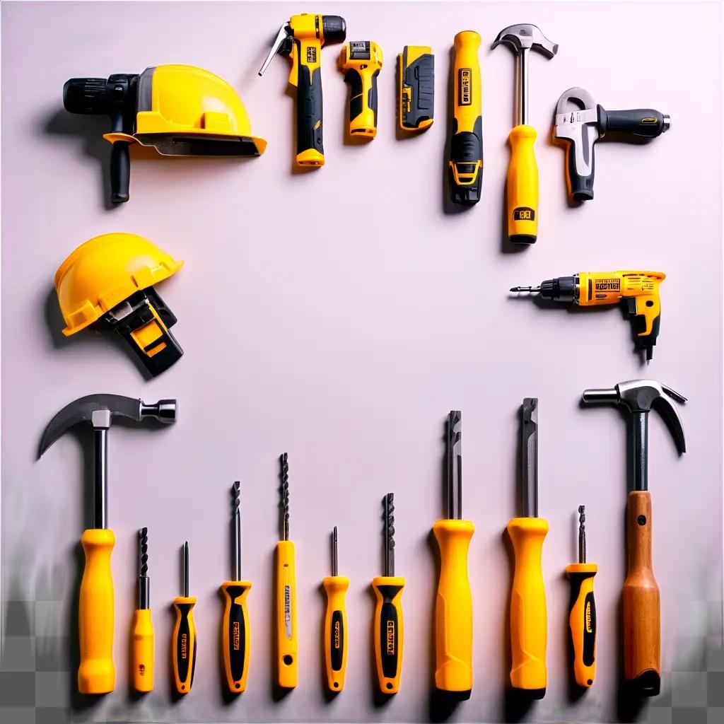 Construction Tools Displayed in a Frame