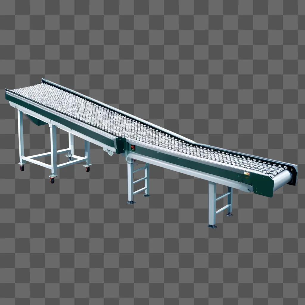 Conveyor belt in motion with a white surface