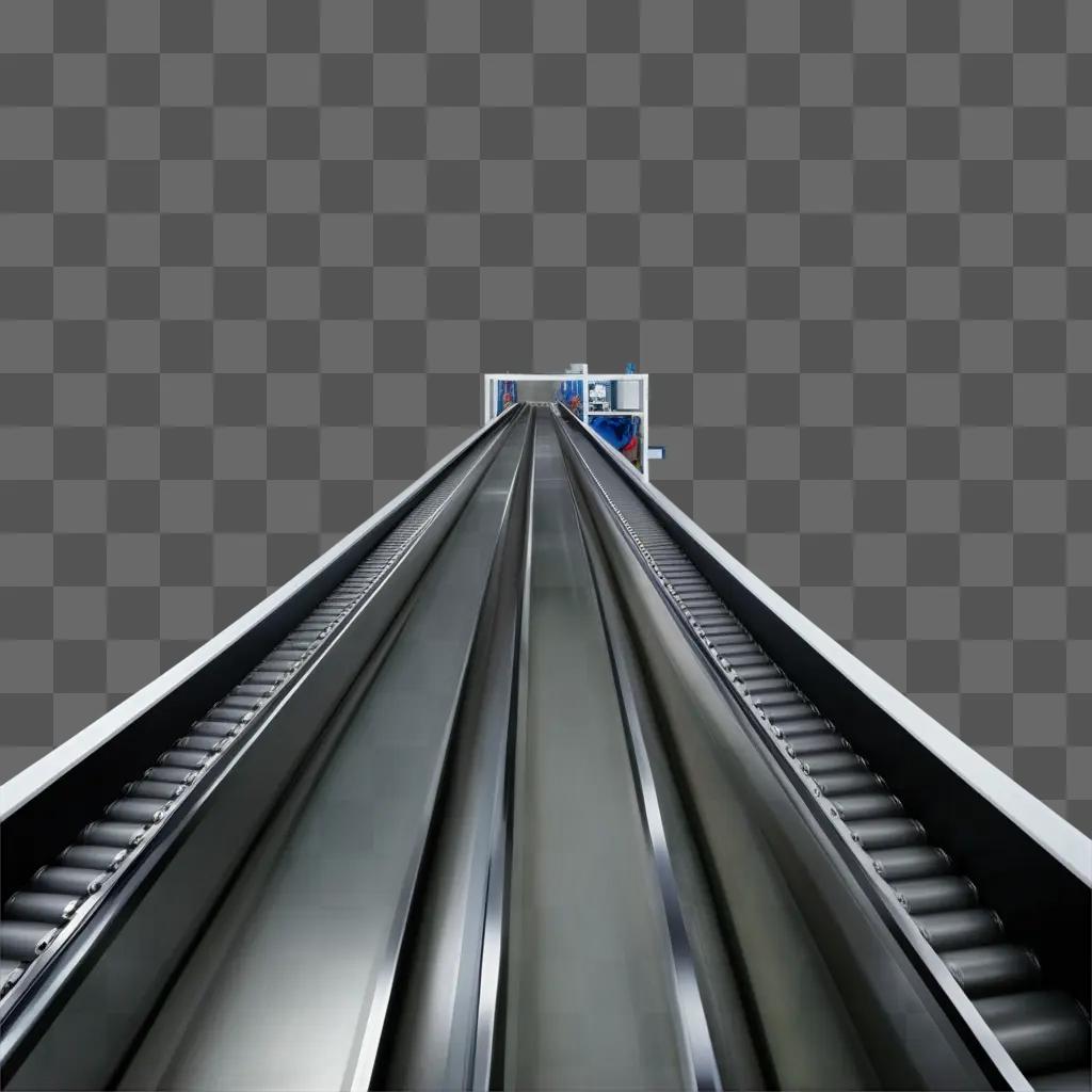 Conveyor belt moving through an industrial tunnel