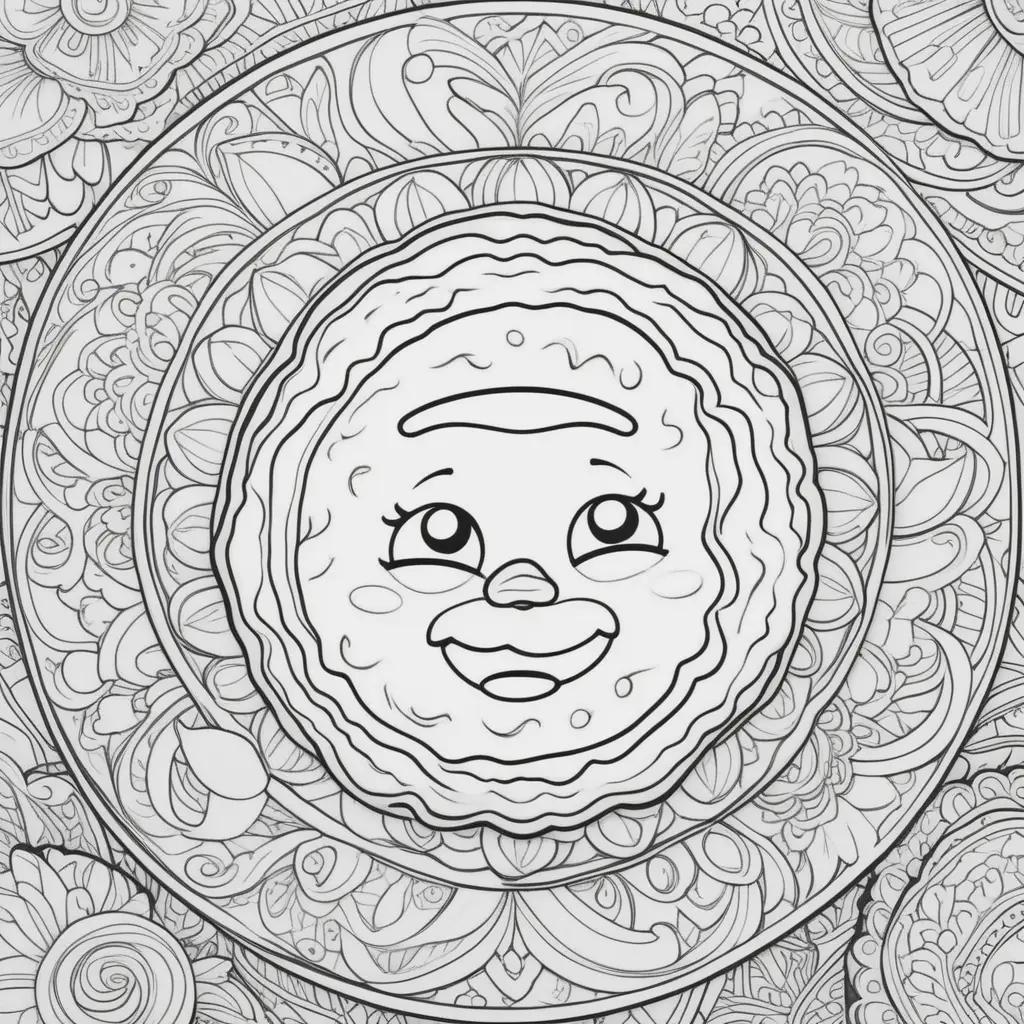 Cookie coloring pages with black and white designs