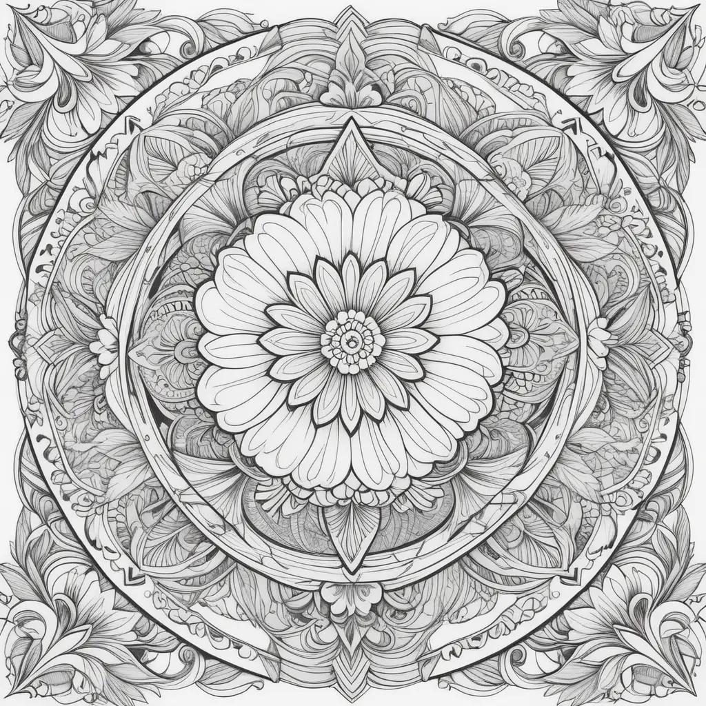 Cool Coloring Pages Featuring a Flower Design