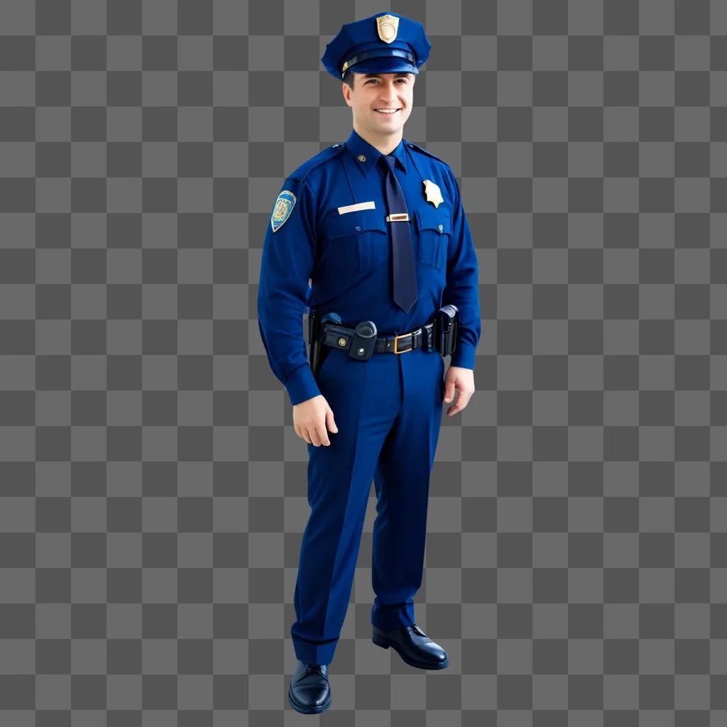 Cop clipart: smiling police officer standing