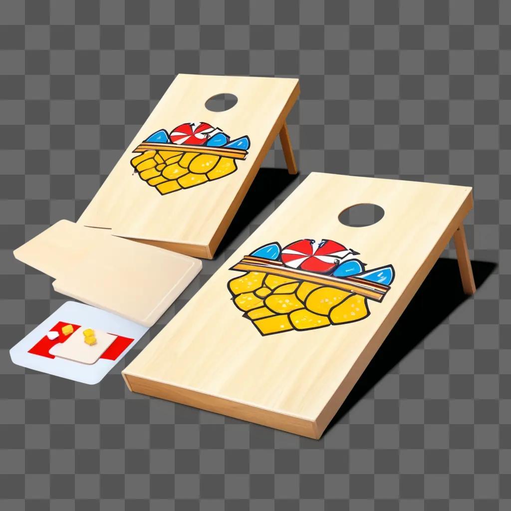 Cornhole board with Canada and Canadian flags