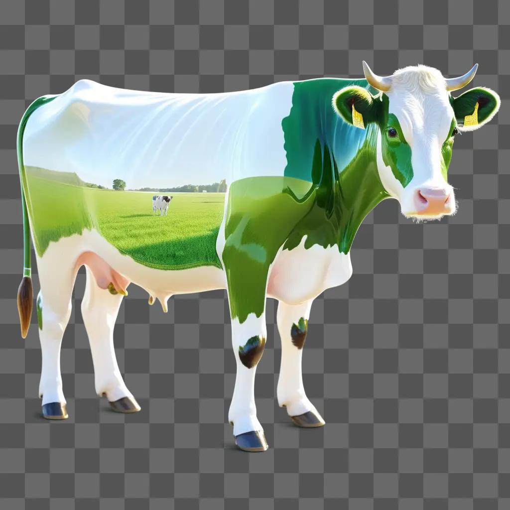 Cow image with a transparent cow