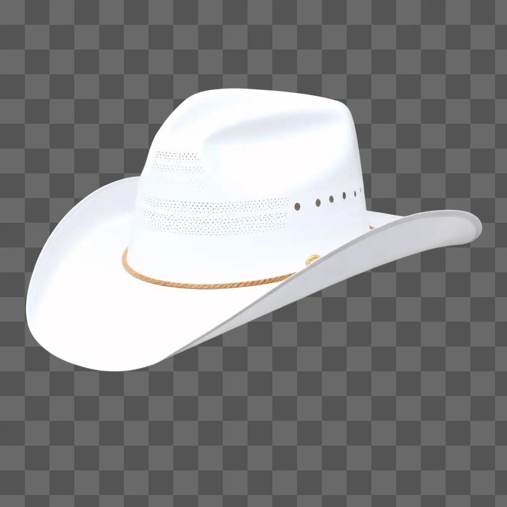 Cowboy hat with gold details is transparent