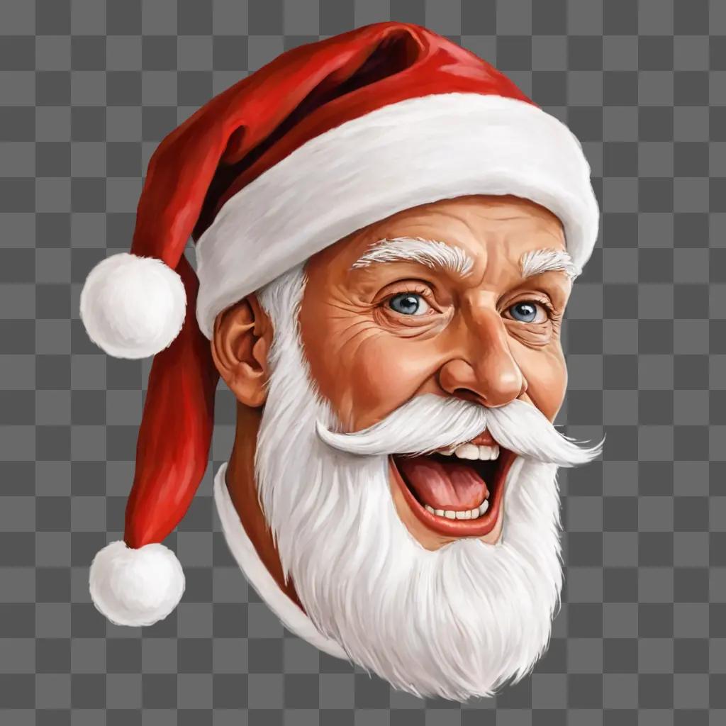 Coy Santa hat drawing with big smile