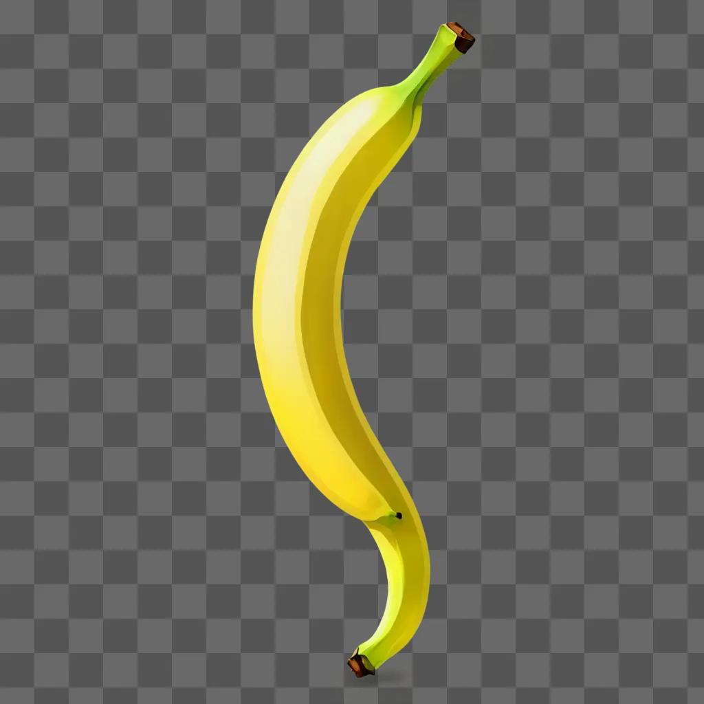 Coy banana drawing with a yellow background