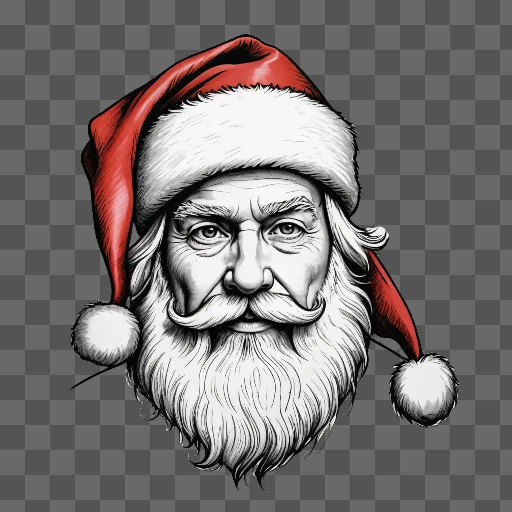 Coy drawing of Santa hat on a face