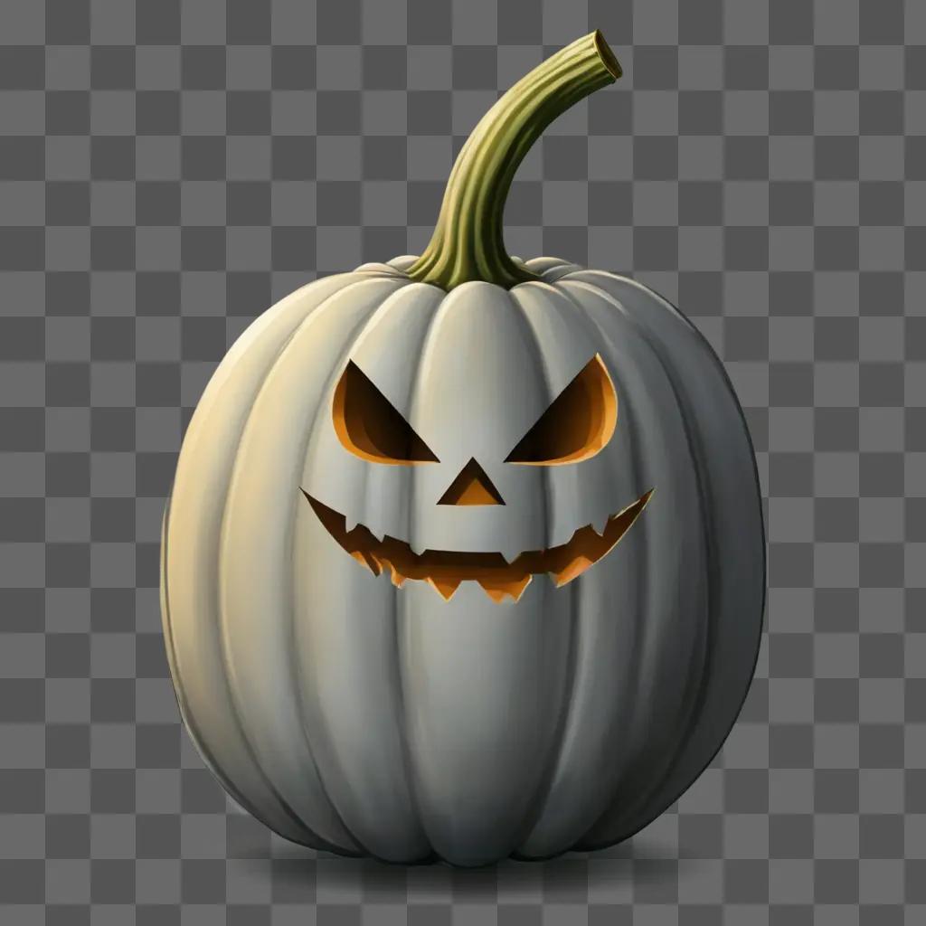 Coy drawing of a Halloween pumpkin with an angry face