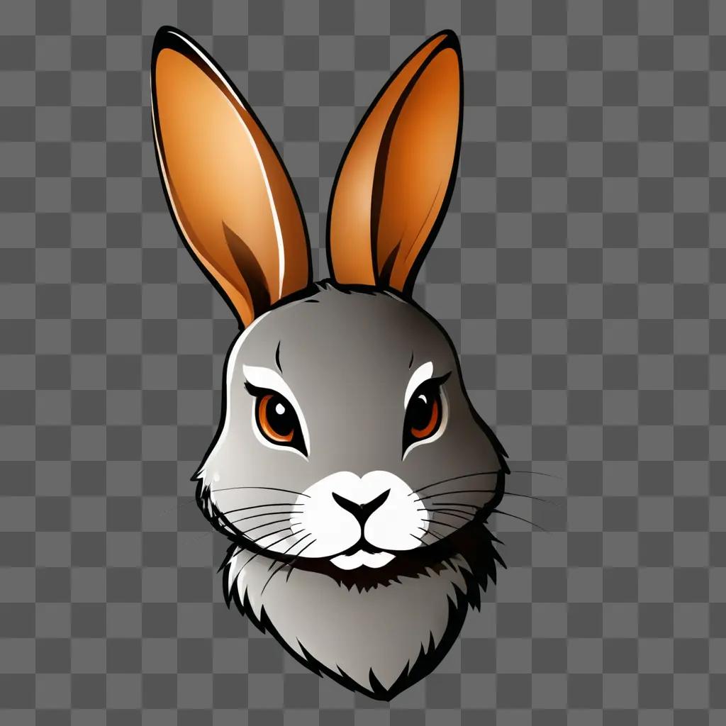 Coy rabbit drawing in a brown background