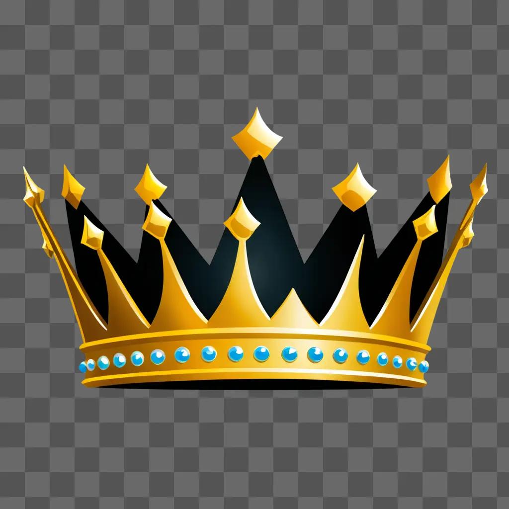 Crown Clipart depicts a regal gold crown with blue stones