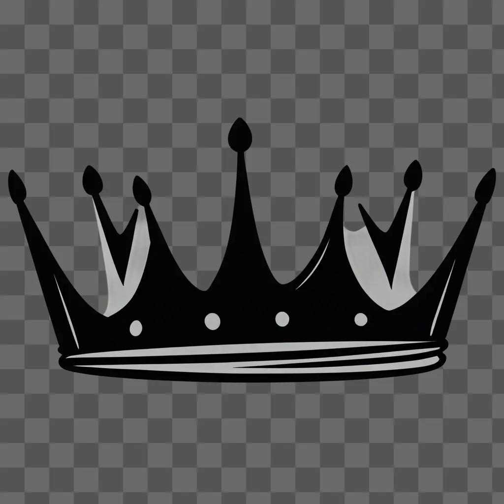 Crown drawing on black background