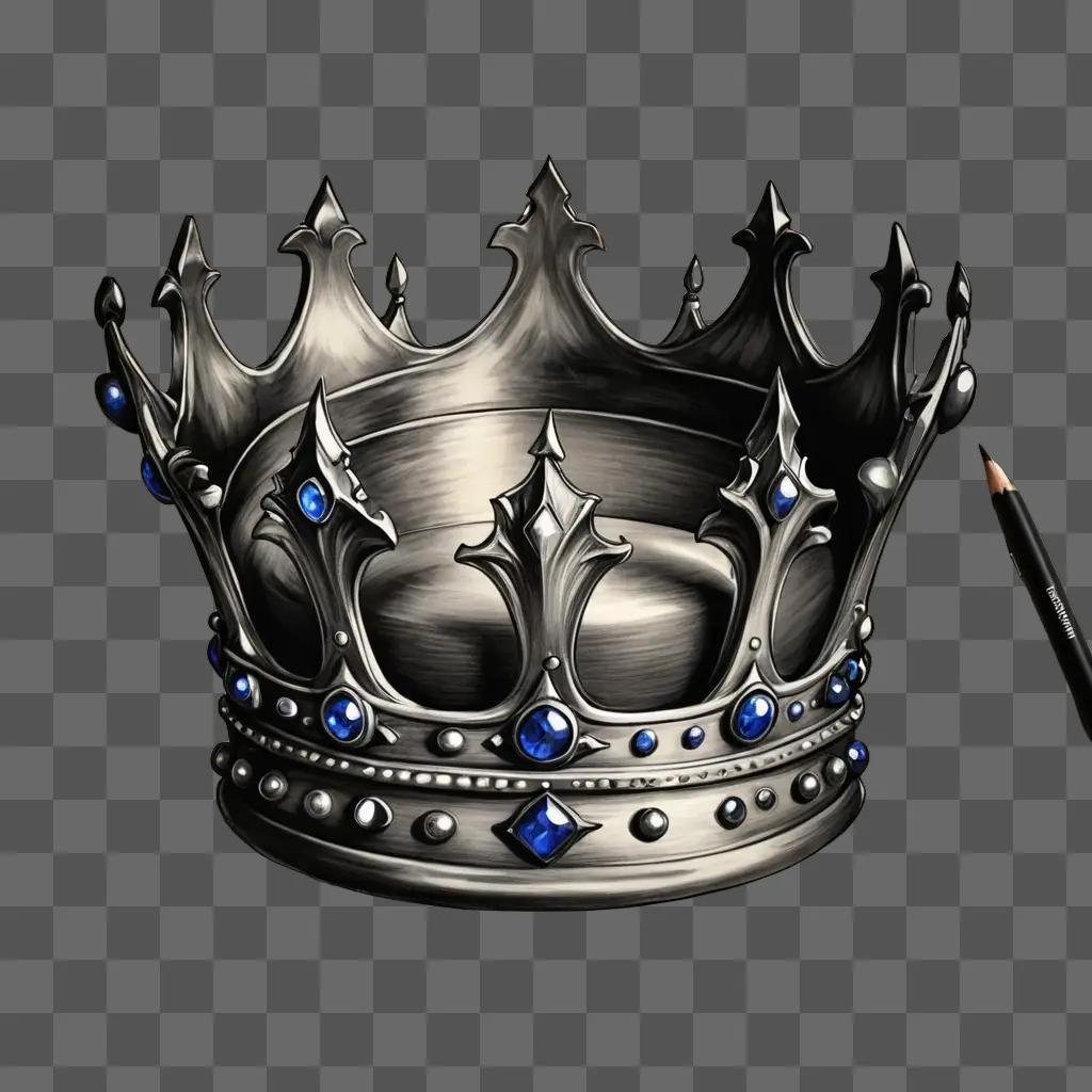 Crown drawing realistic with pencil