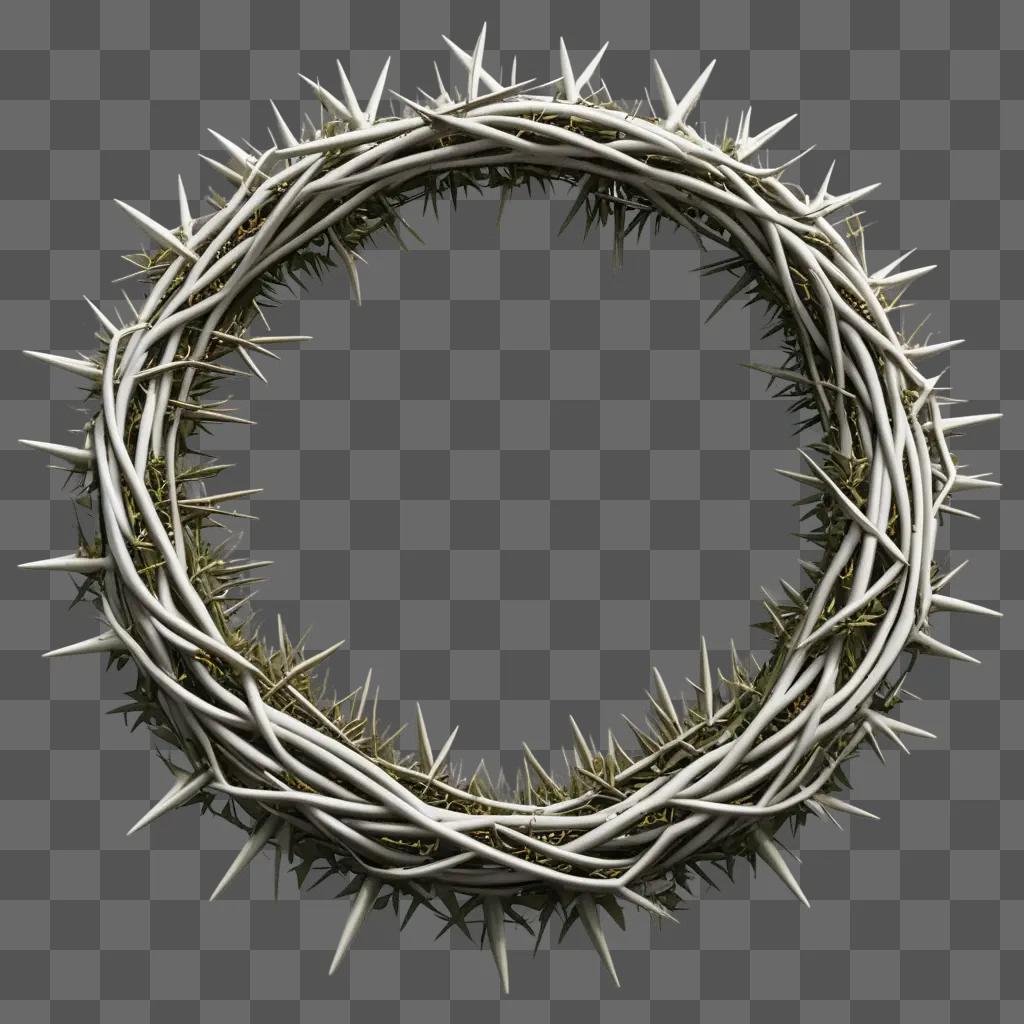 Crown of thorns on a grey wall