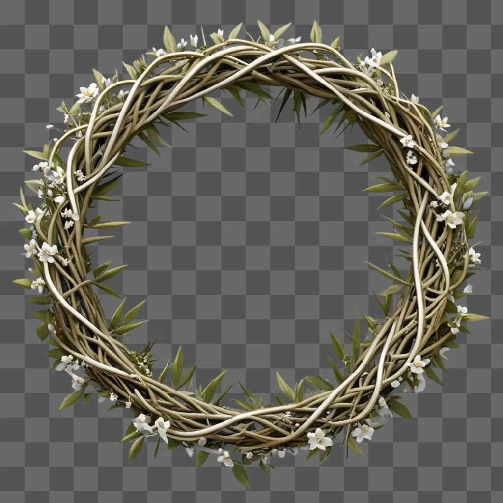 Crown of thorns wreath against a beige background