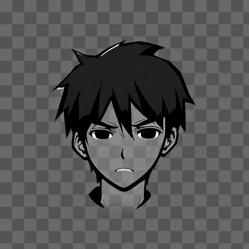 Crying boy in anime on a dark background