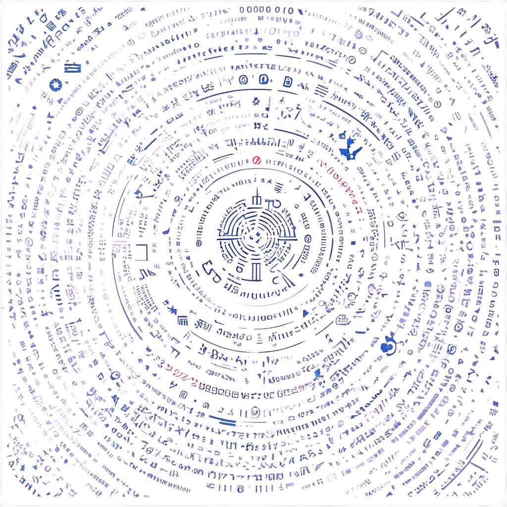 Cryptography and symbols in a circular pattern