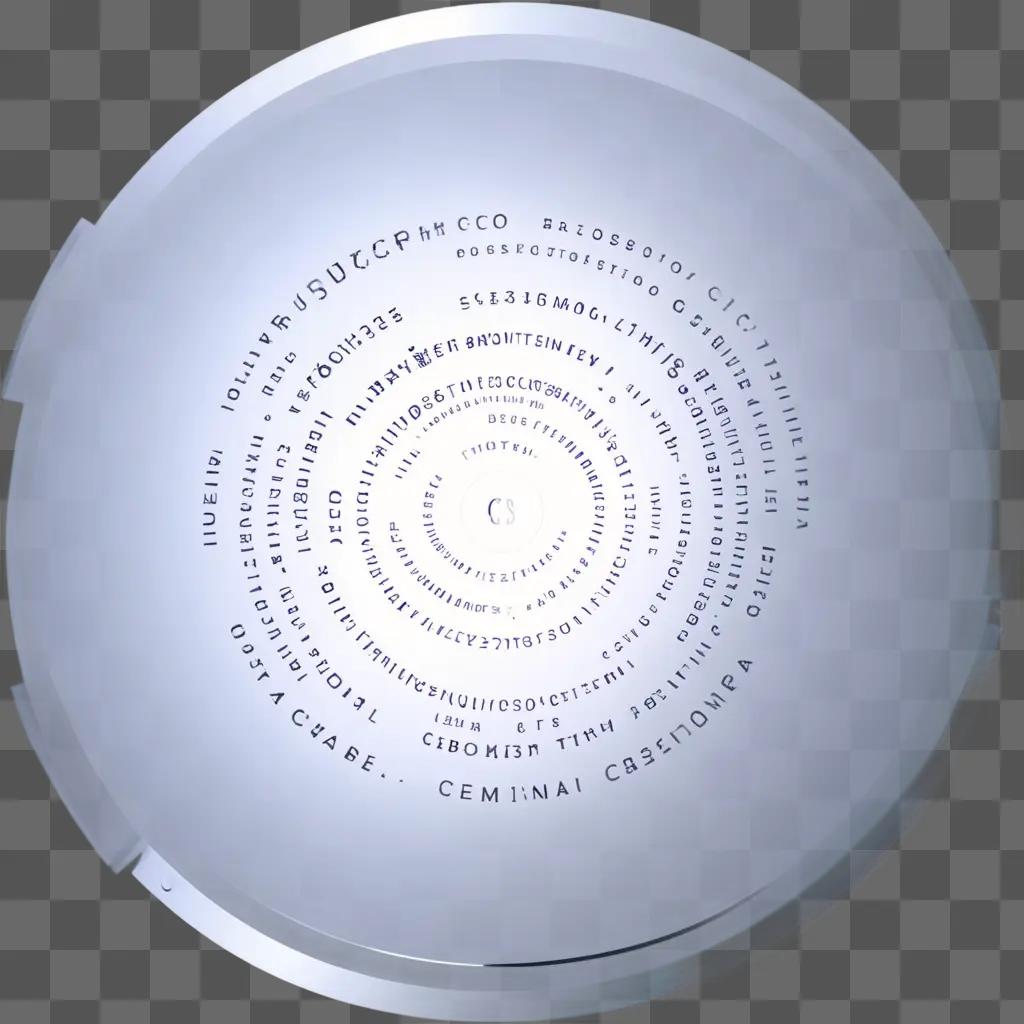 Cryptography on a round object with numbers and symbols