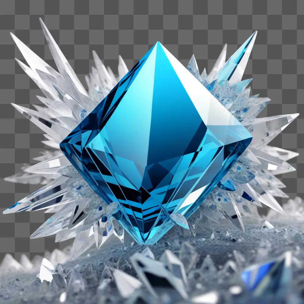 Crystal transparent diamond on a clear background