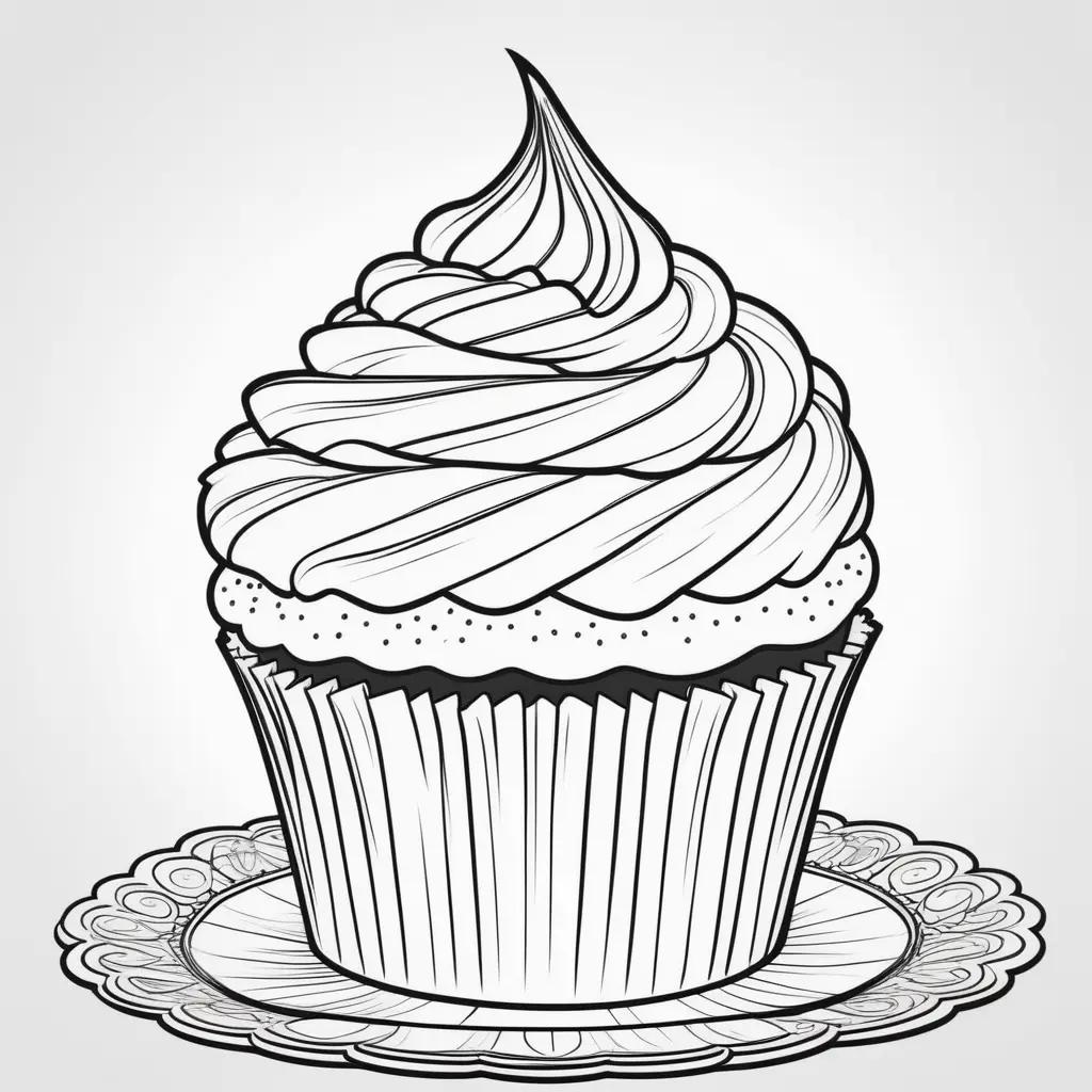 Cupcake Coloring Page: An Elegant Dessert for Creative Expression