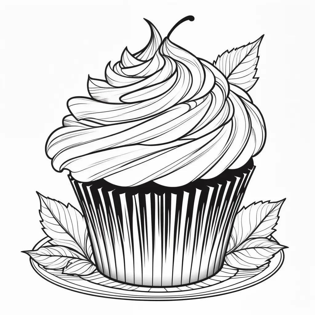 Cupcake coloring pages with white frosting and sprinkles