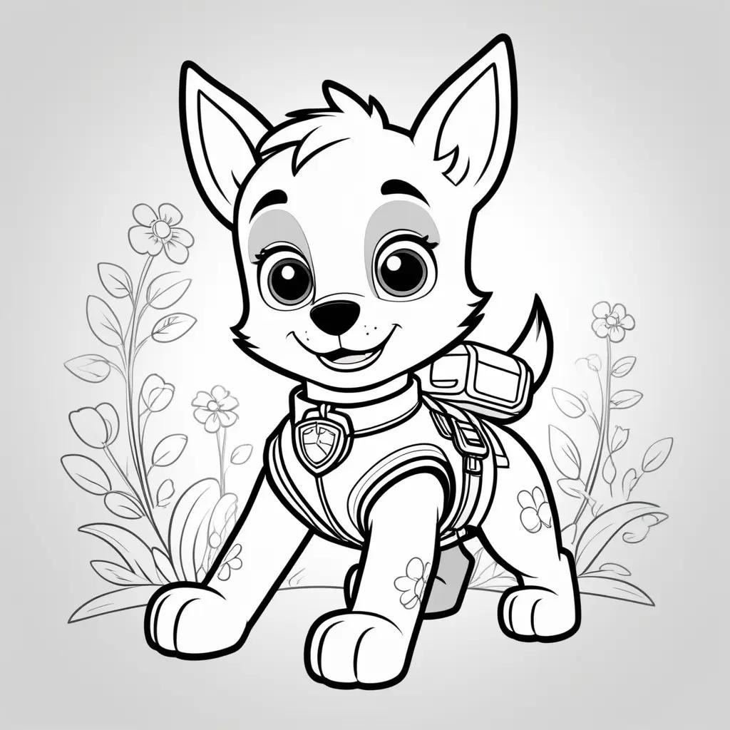 Cute Chase coloring page from Paw Patrol