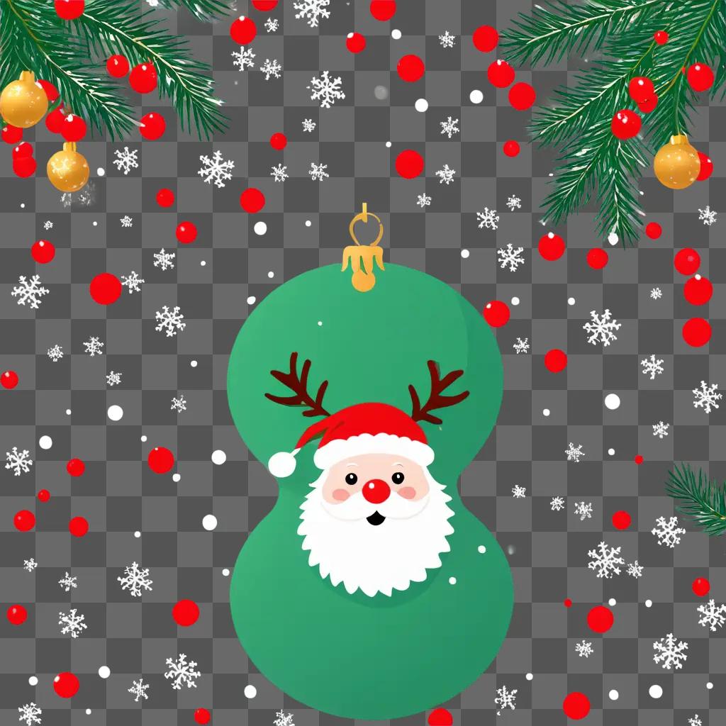 Cute Christmas background with Santa and reindeer