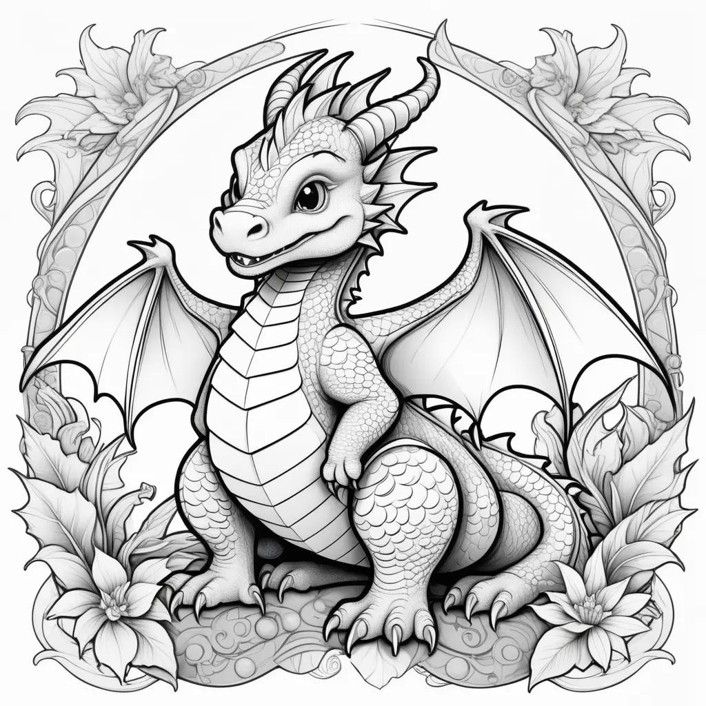 Cute Coloring Page: A Cute Dragon Coloring Page