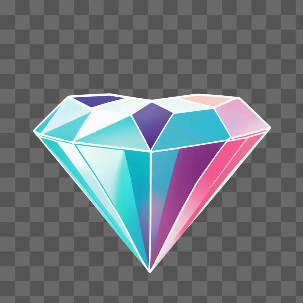 Cute Diamond Drawing on a Light Blue Background