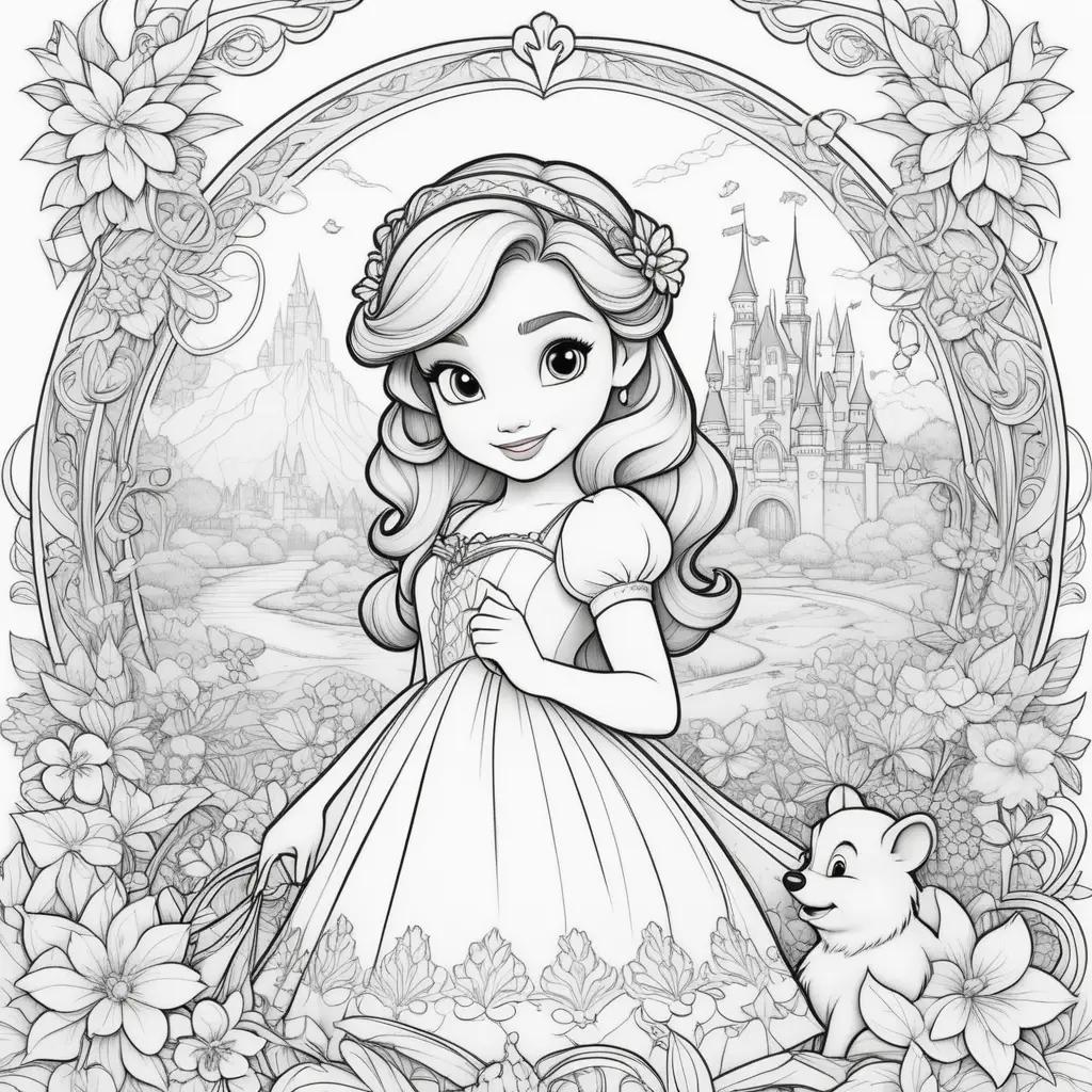 Cute Disney Coloring Pages with Princess