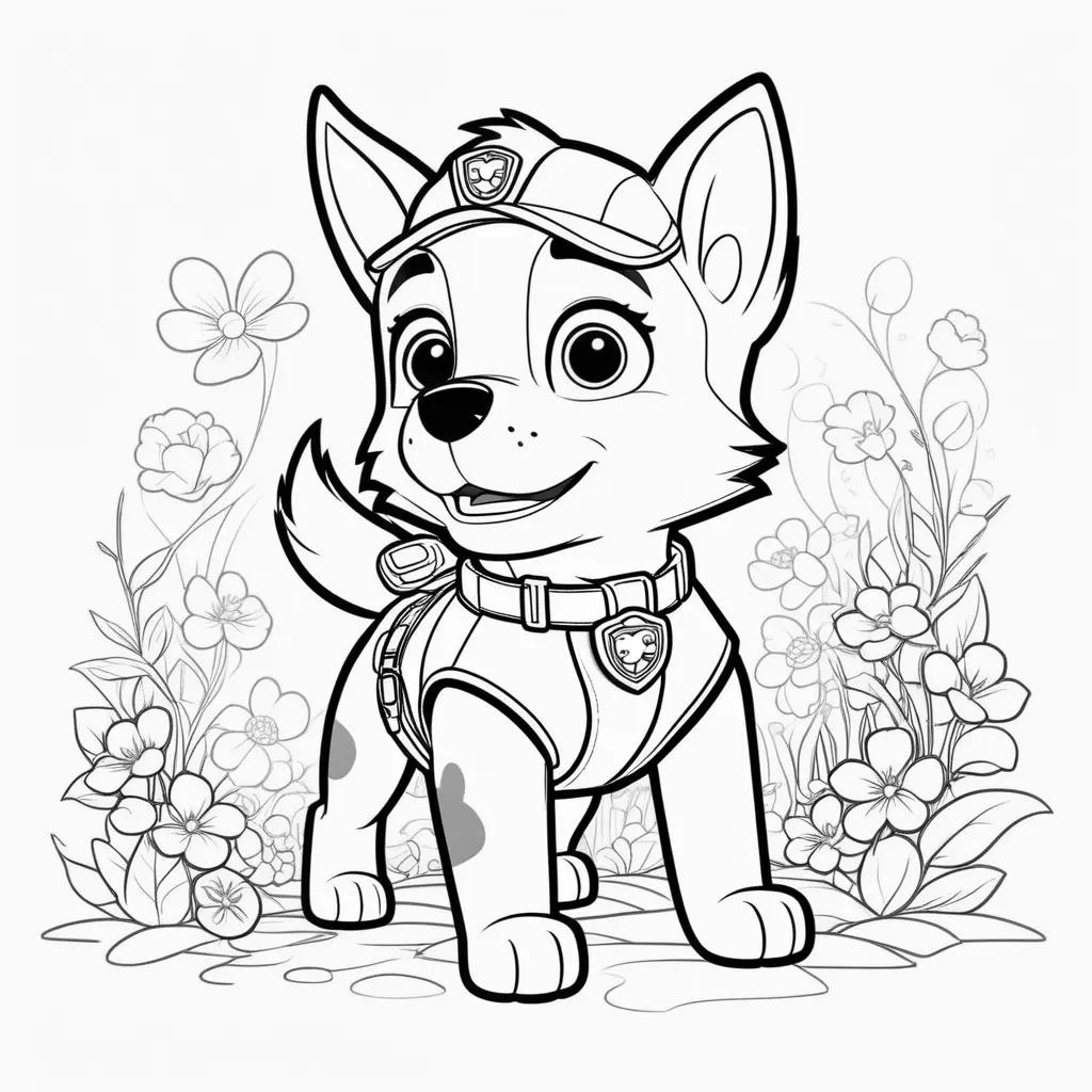 Cute Paw Patrol Chase coloring pages to color