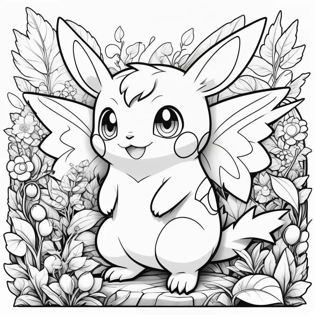 Cute Pokemon Coloring Pages Show A Cute Pokemon In A Forest