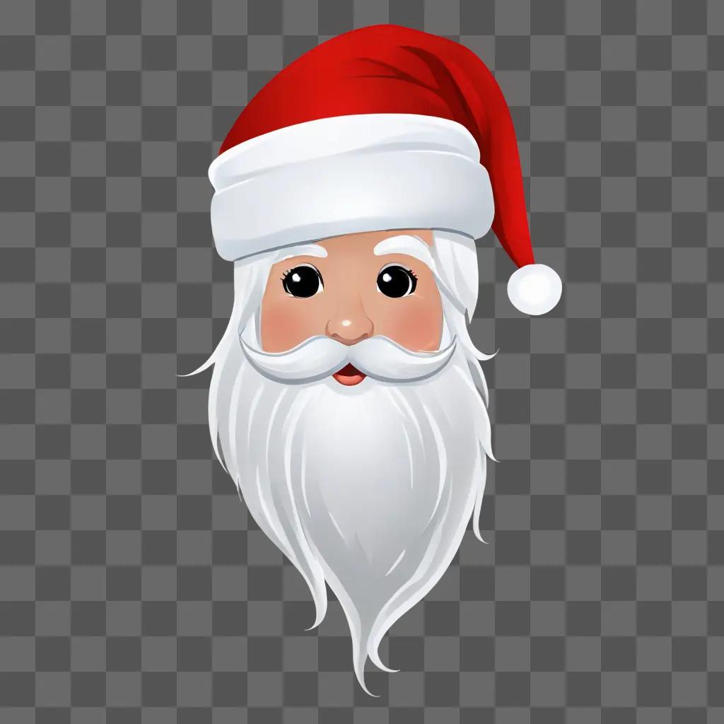 Cute Santa hat drawing of Santas face