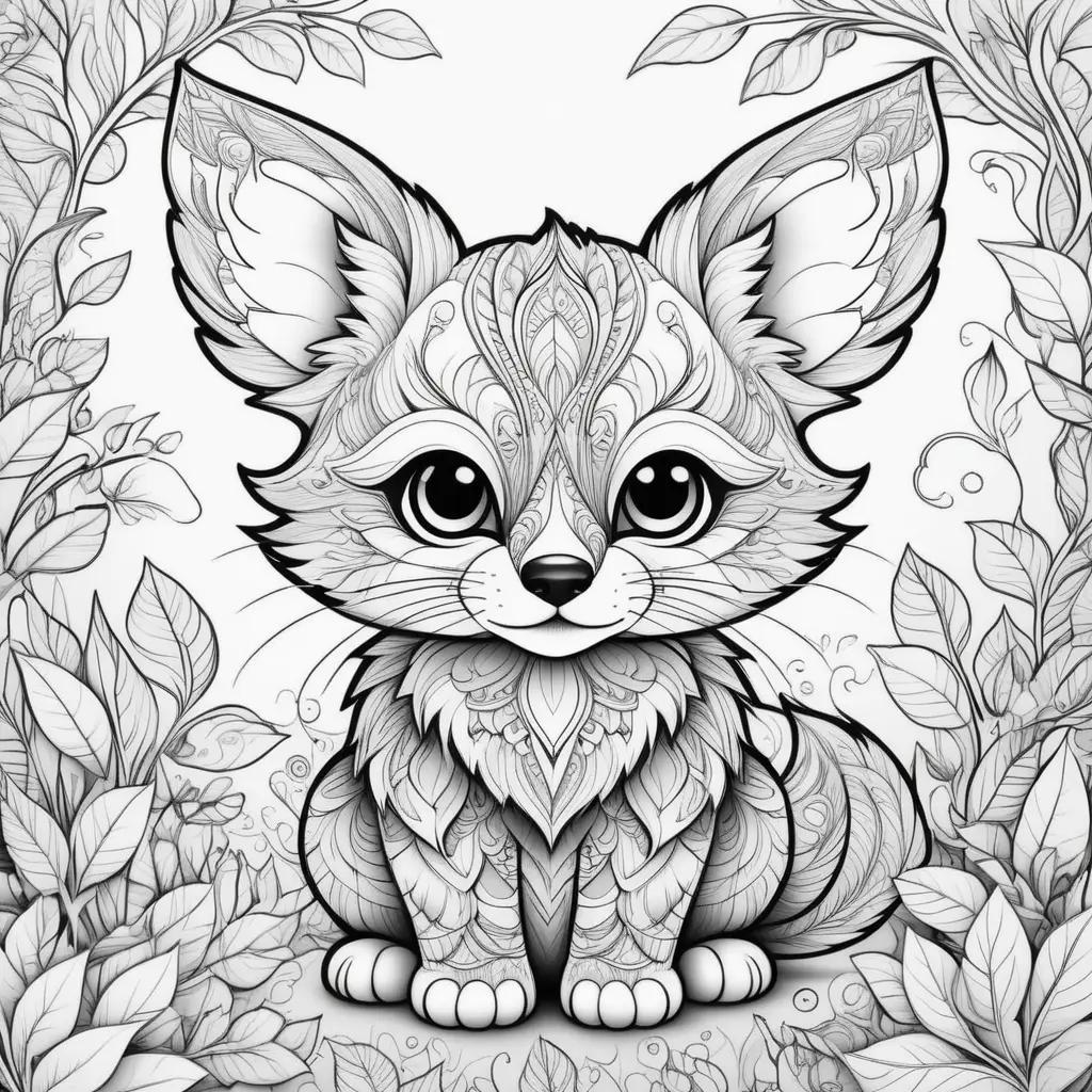 Cute animal coloring pages with a cute animal sitting in a tree