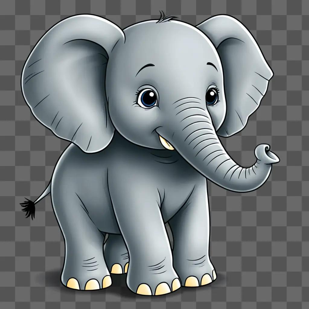 Cute baby elephant drawing for kids