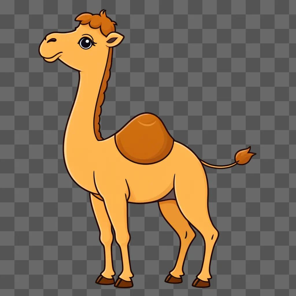 Cute camel drawing with a cute face and body