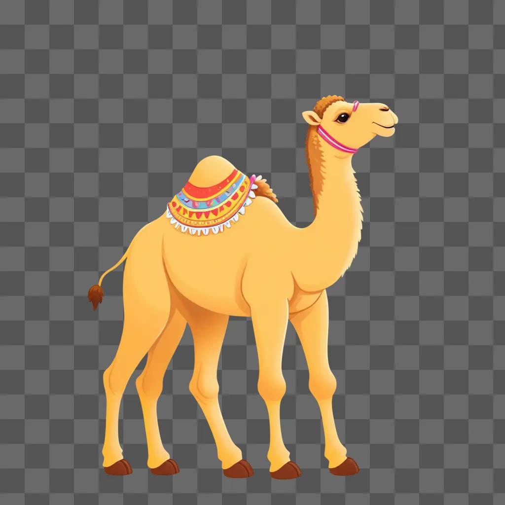 Cute camel drawing with colorful details