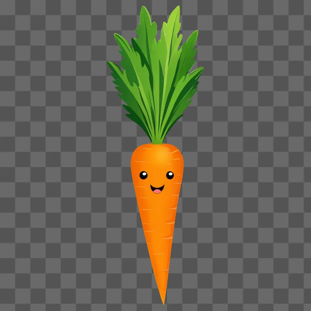 Cute carrot drawing with a happy face