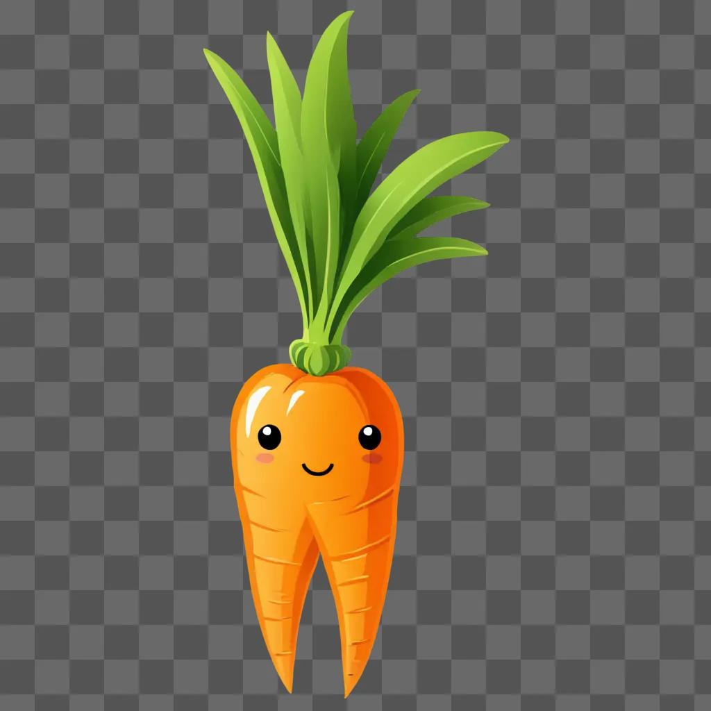 Cute carrot drawing with a smile on its face